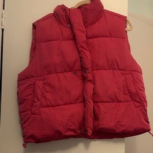 BDG Red Puffer Vest